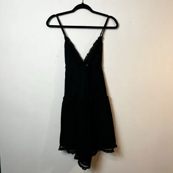 Aritzia Sunday Best Angela Dress Black Mini Strappy Sz L - Picture 10 of 15